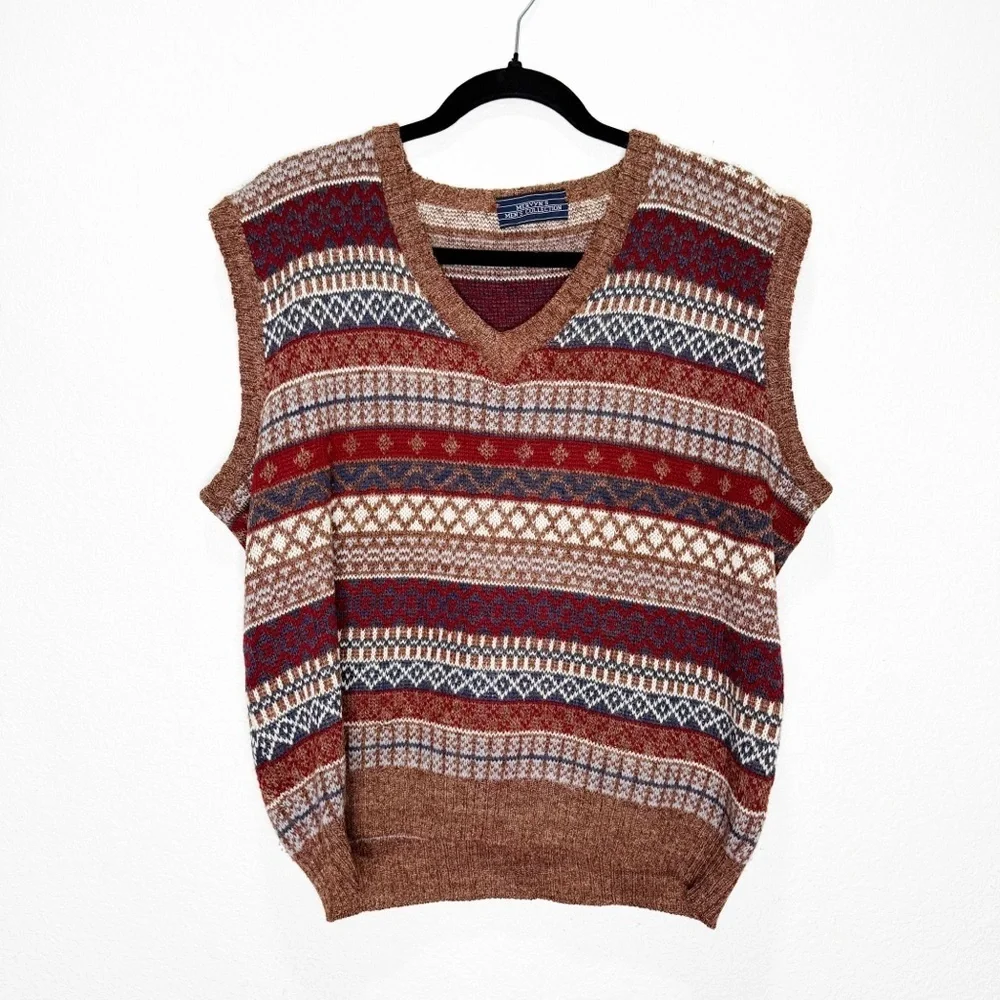 Mervyn’s Wool Fairisle Sweater Vest Large Grandpa